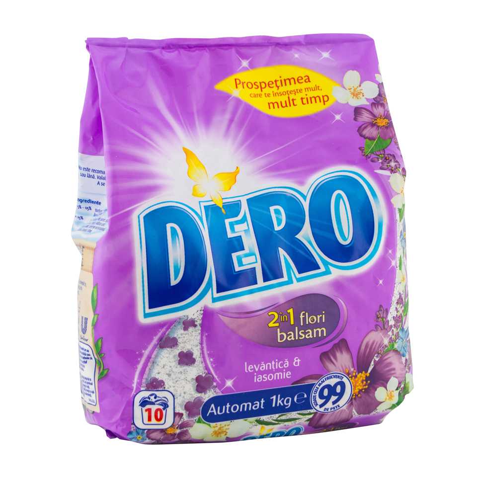 Dero 2in1 Detergent Automat Pudra Cu Parfum De Levantica 1kg Mega