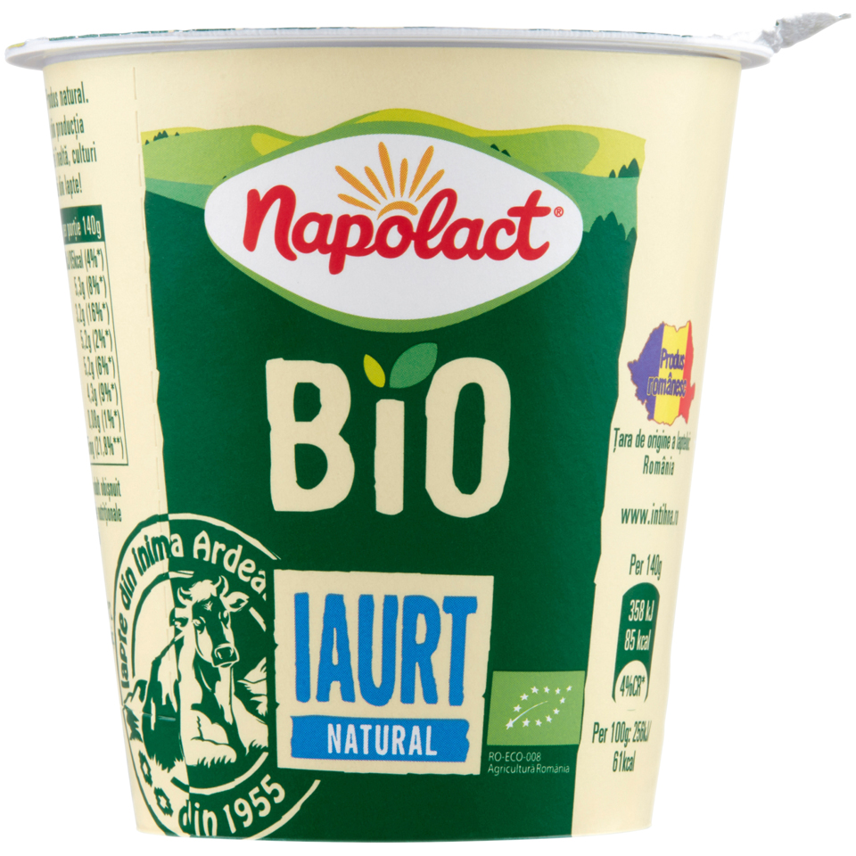 mereu insignă Apuca  Napolact Bio | Iaurt natural 3.8% grasime 140g | Mega-image