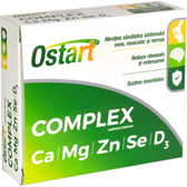 Supliment alimentar Ostart Complex Ca, Mg, Zn, Se, D3, 20 comprimate