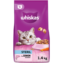 Hrana uscata pentru pisici sterilizate, cu somon 1.4kg