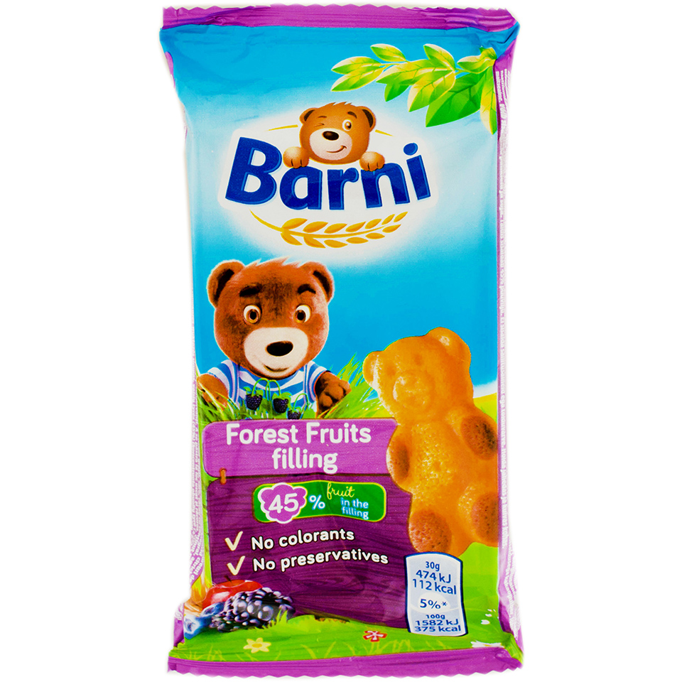 Barni | Prajitura cu piure fructe de padure 30g | Mega-image