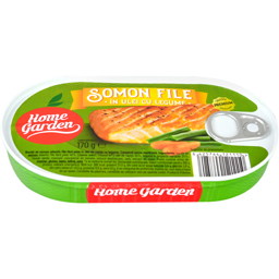 Somon file in ulei cu legume 170g