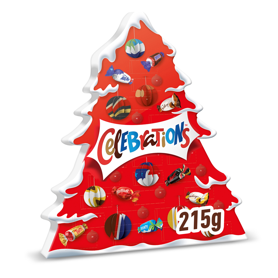 Celebrations Tree Advent Calendar selectie de ciocolata cu lapte 215g