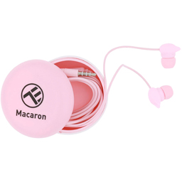Casti in-ear Macaron pink pastel