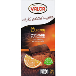 Ciocolata neagra 75% cu crema de portocale fara zahar 100g