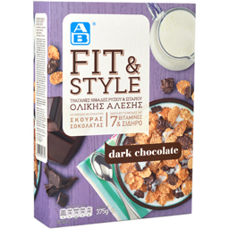 Cereale fit & style cu ciocolata neagra 375g