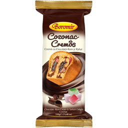 Cozonac Cremos cu crema cu ciocolata-rom si rahat 550g