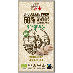 Ciocolata neagra bio cu ghimbir 56% cacao 100g