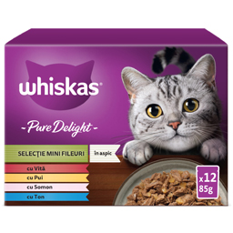 Hrana umeda pentru pisici Selectie mini fileuri in aspic 12x85g